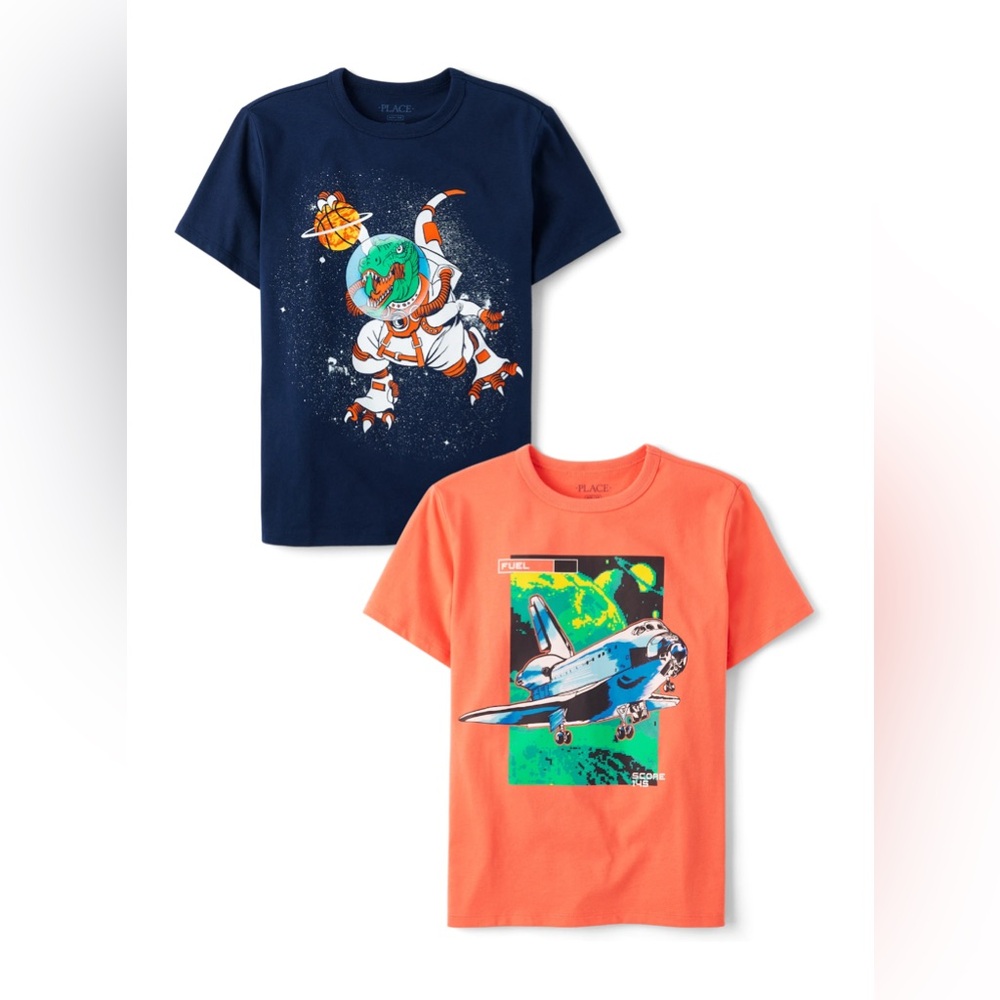 Boys 2 Pack Dino/Space Tees